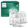 Picture of Philips Avent Natural Glass Baby Bottles with Natural Response Nipples (Slow Flow, Flow 2), 4oz, 4-Pack, SCY910/04