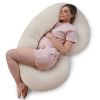 Picture of Pharmedoc Pregnancy Pillows, C-Shape Full Body Pillow - Jersey Cover Beige - Pregnancy Pillows for Sleeping - Body Pillows for Adults, Maternity Pillow and Pregnancy Must Haves, New Mom Gifts