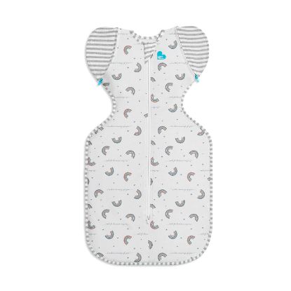 Picture of Love to Dream Swaddle Up Transition Swaddle, Patented Zip-Off Wings, Gently Help Baby Transition from Being Swaddled to Arms Free When Showing Signs of Rolling, 1.0 TOG, 13-19 lbs, Rainbow Dream