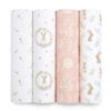 Picture of aden + anais Essentials Muslin Swaddle Blankets for Baby Girls and Boys, Newborn Receiving Blanket for Swaddling, 100% Cotton Baby Swaddle Wrap, 4 Pack, Blushing Bunnies