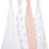 Picture of aden + anais Essentials Muslin Swaddle Blankets for Baby Girls and Boys, Newborn Receiving Blanket for Swaddling, 100% Cotton Baby Swaddle Wrap, 4 Pack, Blushing Bunnies