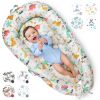 Picture of Pillani Baby Lounger for Newborn - Newborn Lounger for 0-12 Months, Breathable & Portable Infant Lounger - Adjustable Cotton Soft Baby Floor Seat for Travel, Baby Essentials - Baby Registry Search