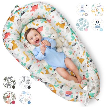 Picture of Pillani Baby Lounger for Newborn - Newborn Lounger for 0-12 Months, Breathable & Portable Infant Lounger - Adjustable Cotton Soft Baby Floor Seat for Travel, Baby Essentials - Baby Registry Search