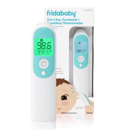 Picture of Frida Baby Thermometer, 3-in-1 Infrared Thermometer for Ear, Forehead & Touchless, FSA/ HSA Eligible Fever Thermometer for Baby, Infants ,Toddlers, Kids & Adults