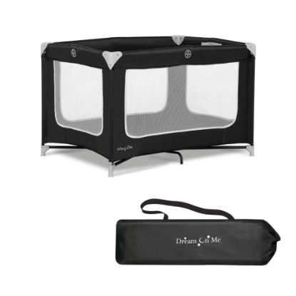 Picture of Dream On Me Zodiak Portable Playard in Black, Lightweight, Packable and Easy Setup Baby Playard, Breathable Mesh Sides and Soft Fabric - Comes with a Removable Padded Mat