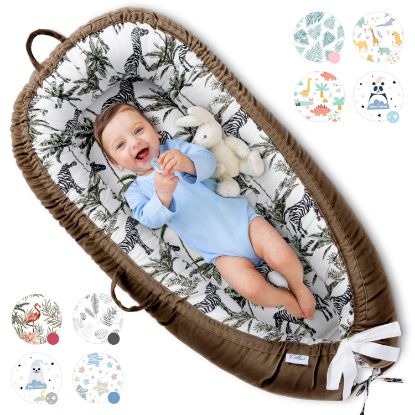 Picture of Pillani Baby Lounger for Newborn - Newborn Lounger for 0-12 Months, Breathable & Portable Infant Lounger - Adjustable Cotton Soft Baby Floor Seat for Travel, Baby Essentials - Baby Registry Search