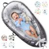 Picture of Pillani Baby Lounger for Newborn - Newborn Lounger for 0-12 Months, Breathable & Portable Infant Lounger - Adjustable Cotton Soft Baby Floor Seat for Travel, Baby Essentials - Baby Registry Search