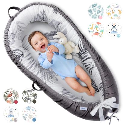 Picture of Pillani Baby Lounger for Newborn - Newborn Lounger for 0-12 Months, Breathable & Portable Infant Lounger - Adjustable Cotton Soft Baby Floor Seat for Travel, Baby Essentials - Baby Registry Search