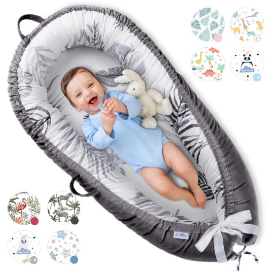Picture of Pillani Baby Lounger for Newborn - Newborn Lounger for 0-12 Months, Breathable & Portable Infant Lounger - Adjustable Cotton Soft Baby Floor Seat for Travel, Baby Essentials - Baby Registry Search