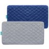 Picture of 2 Pack Crib Mattress Protector Sheets Fitted Waterproof Crib Mattress Pad Cover, Noiseless & Machine Wash 100% Absorbent Crib/Toddler Mattress Protector Sheet Quilted, Gray&Navy, 52" x 28"