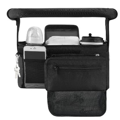 Picture of Momcozy Stroller Organizer, with 2 Non-Slip Stickers and 2 Large Capacity and Detachable Mesh Bags, Fits All Strollers Like Britax, Uppababy, Baby Jogger Stroller