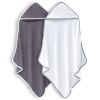 Picture of 2 Pack Baby Bath Towel Rayon Made from Bamboo (White and Dark Grey, 37.5 x 37.5 Inch)