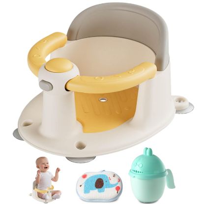 Picture of Trankerloop Baby Bath Seat 6 Months & up, Bath Seat for Baby, Infant Bath Seat with Suction Cups, Non-Slip, Detachable,Yellow
