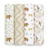 Picture of aden + anais Essentials Muslin Swaddle Blankets for Baby Girls and Boys, Newborn Receiving Blanket for Swaddling, 100% Cotton Baby Swaddle Wrap, 4 Pack, Tanzania