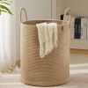 Picture of Jute Rope Woven Laundry Hamper Basket by YOUDENOVA, 72L Tall Luandry Basket, Baby Nursery Hamper for Blanket Storage in Bedroom-Large-Jute