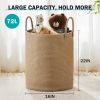 Picture of Jute Rope Woven Laundry Hamper Basket by YOUDENOVA, 72L Tall Luandry Basket, Baby Nursery Hamper for Blanket Storage in Bedroom-Large-Jute
