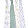 Picture of aden + anais Essentials Disney Muslin Swaddle Blankets for Baby Girls and Boys, Newborn Receiving Blanket for Swaddling, 100% Cotton Baby Swaddle Wrap, 4 Pack, Winnie + Friends