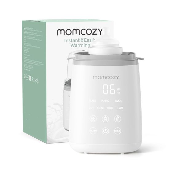 Picture of Momcozy Bottle Warmer, Fast Bottle Warmers for All Bottles with Timer, Accurate Temperature Control and Automatic Shut-Off, No Lid Required for Heating, White-Gray