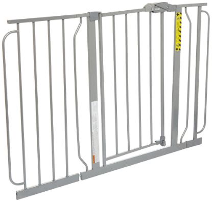 Picture of Regalo Easy Step 49-Inch Extra Wide Baby Gate, Includes 4-Inch and 12-Inch Extension Kit, 4 Pack of Pressure Mount Kit and 4 Pack of Wall Mount Kit, Platinum - Total Pack of 1