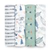 Picture of aden + anais Essentials Swaddle Blanket, Muslin Blankets for Girls & Boys, Baby Receiving Swaddles, Newborn Gifts, Infant Shower Items, Wearable Swaddling Set, 4 Pk, Dinotime
