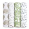 Picture of aden + anais Essentials Muslin Swaddle Blankets for Baby Girls and Boys, Newborn Receiving Blanket for Swaddling, 100% Cotton Baby Swaddle Wrap, 4 Pack, Harmony