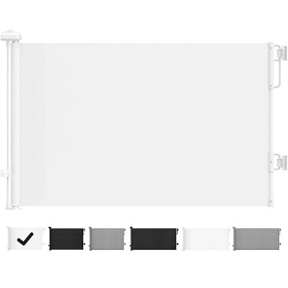 Picture of Cumbor 55" Wide Retractable Baby Gates for Stairs, Mom's Choice Award-Mesh Pet Gate for Dogs, Puppy Safety Essential Fit for Baseboards, Toddler Gates for Doorways, Hallways, Indoor & Outdoor, White