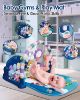 Picture of Dearlomum Baby Play Mat & Gym, Fun Piano Tummy Time Activity Mat with 5 Sensory Toys, Music & Lights - Boy & Girl Gifts, 0-12 Months (Blue)