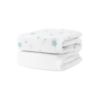 Picture of Newton Baby Organic Fitted Crib Sheets (2-Pack) - Ultra Breathable and Soft, 100% Organic Muslin Cotton, Stardust in Moonstone Mist & Solid White, Fits Standard Cribs