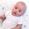 Picture of Newton Baby Organic Fitted Crib Sheets (2-Pack) - Ultra Breathable and Soft, 100% Organic Muslin Cotton, Stardust in Moonstone Mist & Solid White, Fits Standard Cribs