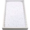 Picture of Newton Baby Organic Fitted Crib Sheets (2-Pack) - Ultra Breathable and Soft, 100% Organic Muslin Cotton, Stardust in Moonstone Mist & Solid White, Fits Standard Cribs