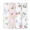Picture of aden + anais Essentials Muslin Swaddle Blankets, Newborn Receiving Blanket for Swaddling, 100% Cotton Baby Swaddle Wrap, 4 Pack, Disney Princess