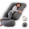 Picture of ALLOPERA Pregnancy Pillow, Full Body Maternity Pillow 57 inch, with Removable Washable Cover - Support for Legs, Back, Neck, Shoulder, HIPS, Belly for Pregnent Women, Jersey Knit Cotton (Dark Grey)