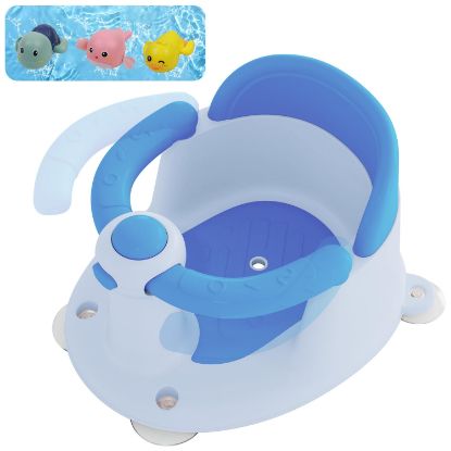 Picture of Baby Bath Seat for Babies 6 Months & Up, Bath Seats for Babies Sitting Up, 3 Baby Bath Toys, Open Design, Non-Slip, Compact Toddler Bath Seat.