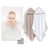 Picture of BAMBOO QUEEN 2 Pack Baby Bath Towel - Rayon Made from Bamboo, Ultra Soft Hooded Towels for Kids - X Large Size for 0-7 Yrs (White and Brown, 37.5 x 37.5 Inch)