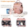 Picture of Astro Alan Baby Diaper Bags with Changing Station, Waterproof Diaper Bag Backpack for Moms Dads with USB Charging Port, Baby Shower Gifts, Large Capacity diaper backpack, Pink