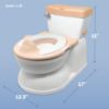 Picture of Real Feel 2-in-1 Potty with Wipes Storage, Flushing Sounds & Disposable Liners - Realistic Toilet - Easy to Clean & Assemble - Jool Baby (Pink)