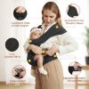 Picture of Newborn Carrier, MOMTORY Cozy Baby Wrap Carrier(7-25lbs), Baby Carrier, with Hook&Loop for Easily Adjustable, Soft Fabric, Black