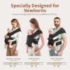 Picture of Newborn Carrier, MOMTORY Cozy Baby Wrap Carrier(7-25lbs), Baby Carrier, with Hook&Loop for Easily Adjustable, Soft Fabric, Black