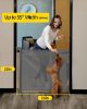 Picture of dearlomum Retractable Baby Gate,Mesh Baby Gate or Mesh Dog Gate,33" Tall,Extends up to 55" Wide,Child Safety Gate for Doorways, Stairs, Hallways, Indoor/Outdoor（Grey,33"x55")