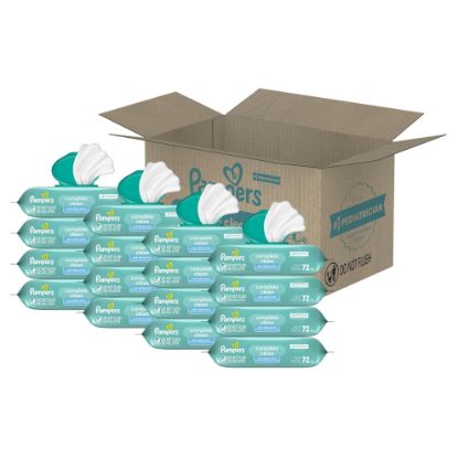 Picture of Pampers Complete Clean Wipes, Fresh Scented Baby Wipes, 1152 Baby Wipes Total (16 Flip-Top Packs)