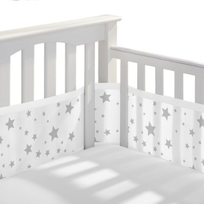 Picture of BreathableBaby Breathable Mesh Liner for Full-Size Cribs, Classic 3mm Mesh, Starlight (Size 4FS Covers 3 or 4 Sides)