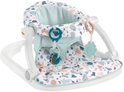 Picture of Fisher-Price Portable Baby Chair Sit-Me-Up Floor Seat With Developmental Toys & Machine Washable Seat Pad, Pacific Pebble
