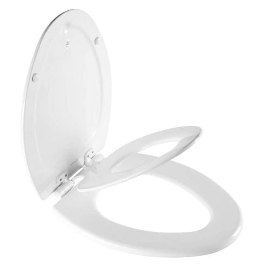 Picture of Mayfair NextStep2 Toilet Seat with Toddler Potty Training Seat Built-In, Slow Close, Easy Clean, Magnetic Removable Kids Seat, ELONGATED, White