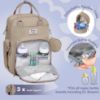 Picture of RUVALINO Diaper Bag Backpack-Multifunction Baby Travel Bag with Changing pad, Insulated Bottle Holders & Pacifier Case, Large Capacity, Waterproof, Clay