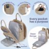 Picture of RUVALINO Diaper Bag Backpack-Multifunction Baby Travel Bag with Changing pad, Insulated Bottle Holders & Pacifier Case, Large Capacity, Waterproof, Clay