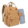Picture of BabbleRoo Diaper Bag Backpack - Baby Essentials Travel Tote - Multi function Waterproof Diaper Bag, Travel Essentials Baby Bag with Changing Pad, Stroller Straps & Pacifier Case - Unisex, Beige