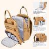Picture of BabbleRoo Diaper Bag Backpack - Baby Essentials Travel Tote - Multi function Waterproof Diaper Bag, Travel Essentials Baby Bag with Changing Pad, Stroller Straps & Pacifier Case - Unisex, Beige