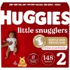 Picture of Huggies Size 2 Diapers, Little Snugglers Baby Diapers, Size 2 (12-18 lbs), 148 Count