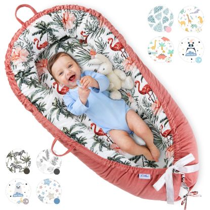 Picture of Pillani Baby Lounger for Newborn - Newborn Lounger for 0-12 Months, Breathable & Portable Infant Lounger - Adjustable Cotton Soft Baby Floor Seat for Travel, Baby Essentials - Baby Registry Search
