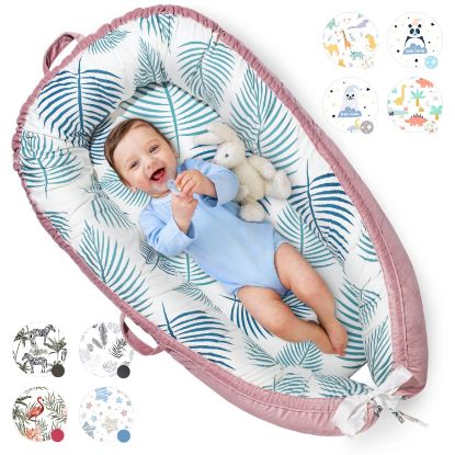 Picture of Pillani Baby Lounger for Newborn - Newborn Lounger for 0-12 Months, Breathable & Portable Infant Lounger - Adjustable Cotton Soft Baby Floor Seat for Travel, Baby Essentials - Baby Registry Search